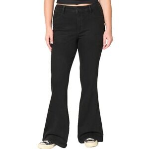 Hollister Womens High Rise Flare Jeans Size 10/30 Short Black‎ Stretch Denim